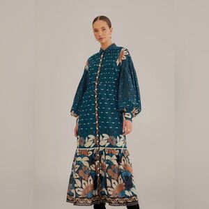 Farm Rio Blue Ainika Chill Maxi Shirtdress